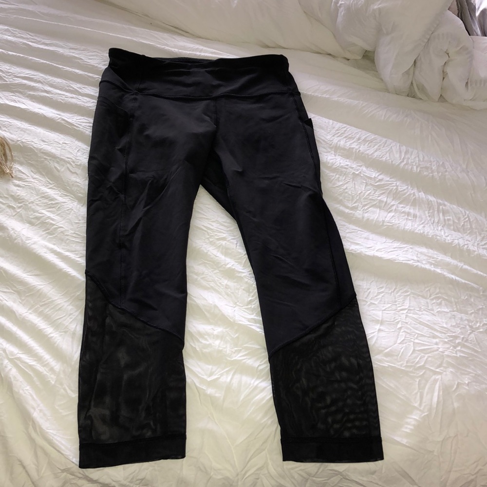 Black mesh lululemon pants